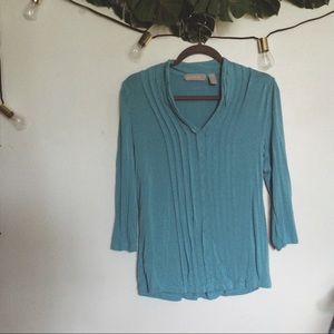 Liz Claiborne teal v-neck blouse,
